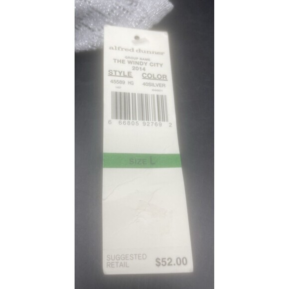 VTG Women’s Alfred Dunner SILVER SPARKLY Long Patterned Sleeve Sweater Large NWT - Picture 6 of 8